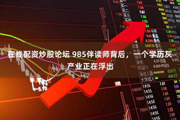 在线配资炒股论坛 985伴读师背后，一个学历灰产业正在浮出